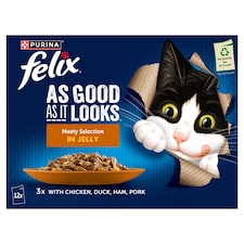 Felix As Good As it Looks Meaty Selection in Jelly Wet Cat Food 12x85g thumbnail 2