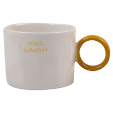 F&F Home Hello Gorgeous Circle Handle Mug