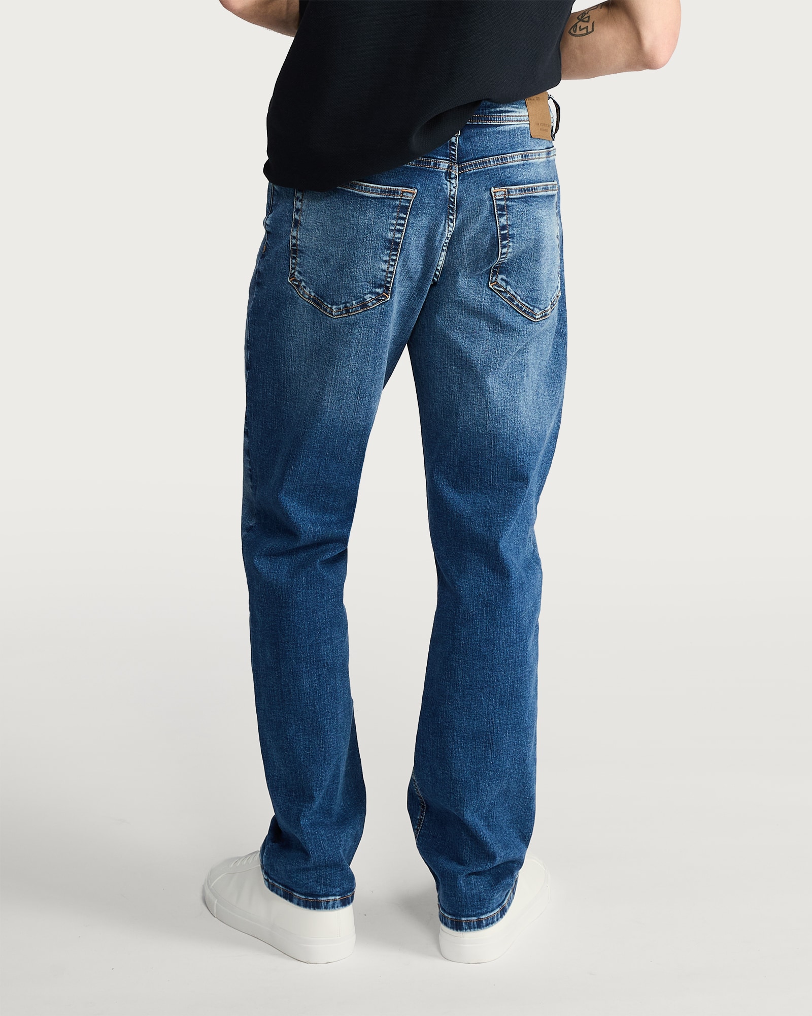 F&F FREEF!T® Straight Fit Cotton Rich Jeans in Blue thumbnail 3