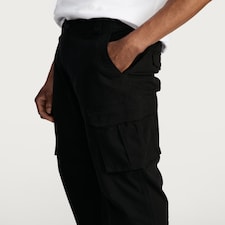F&F Straight Fit Utility Cargo Trousers in Black thumbnail 2