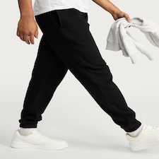 F&F Cotton Rich Slim Fit Drawstring Cuffed Joggers in Black thumbnail 2