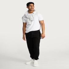 F&F Cotton Rich Slim Fit Drawstring Cuffed Joggers in Black