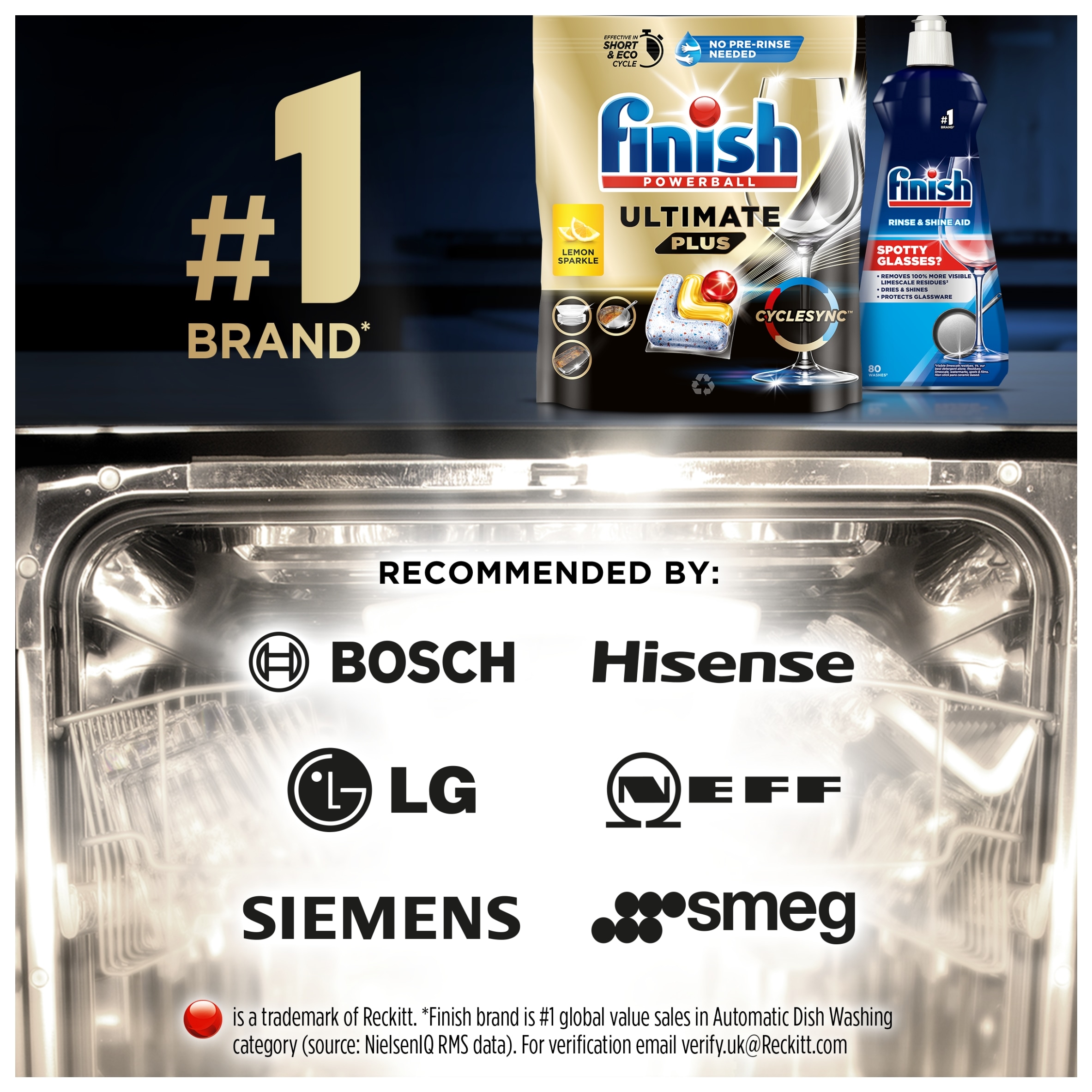 Finish Ultimate Plus All In One Lemon 85s Dishwasher Tablets 1037g thumbnail 4