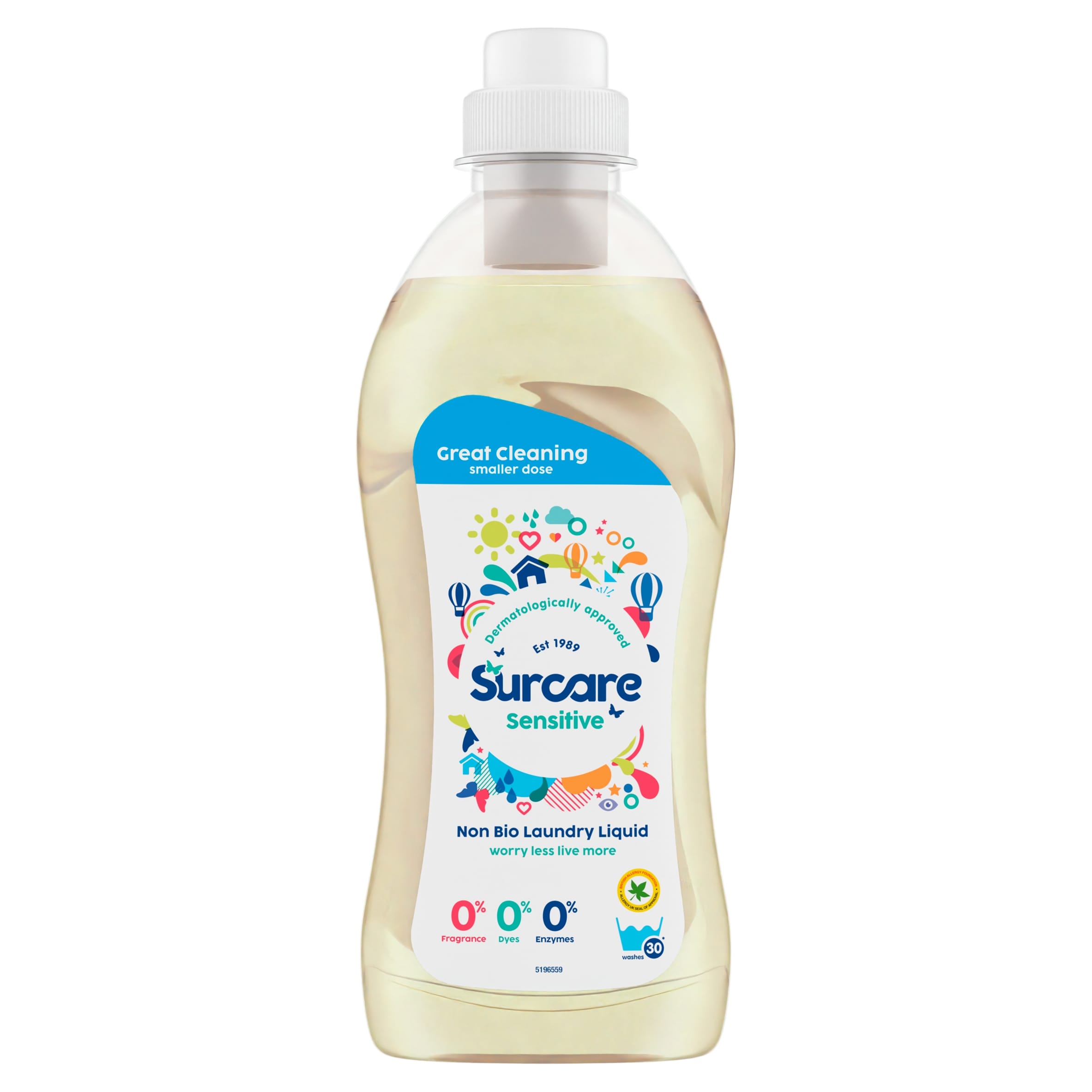 Surcare Sensitive Non Bio Laundry Liquid 750ml