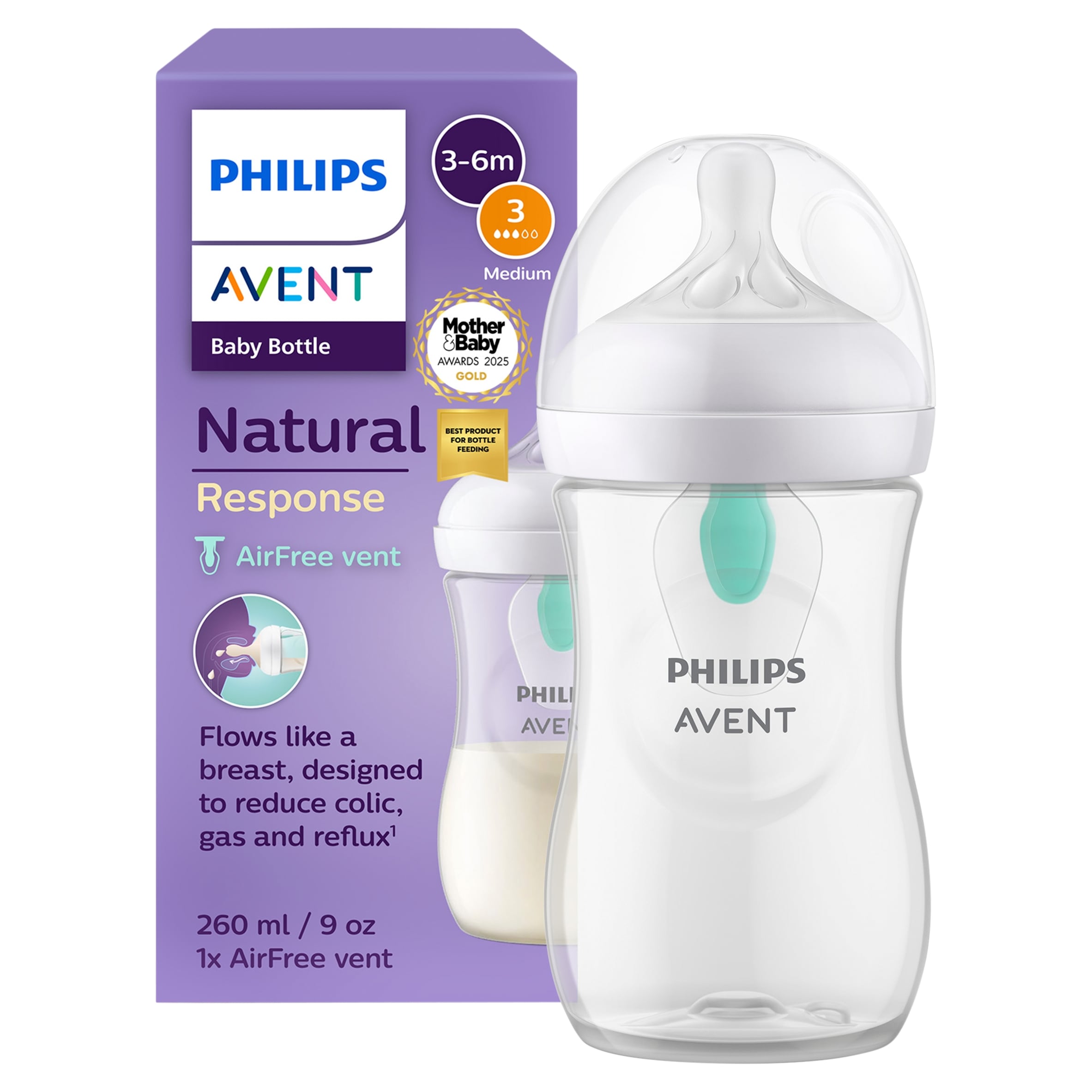 Philips Avent Natural Response Bottle 1m+ AirFree Vent 260ml