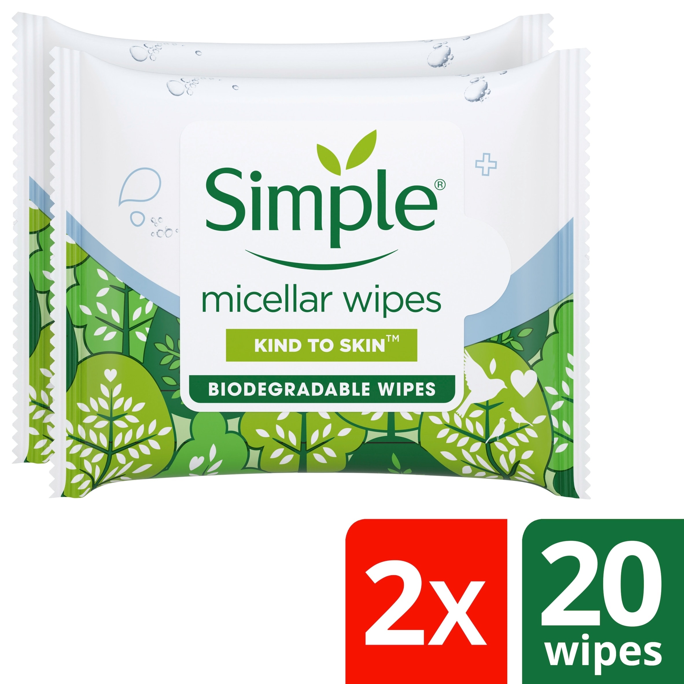 Simple Micellar Water Boost Wipes Sensitive Skin 40 Pack