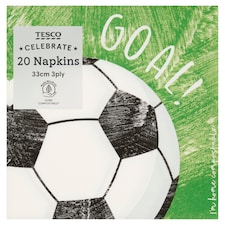 Tesco Football Napkin 20pk