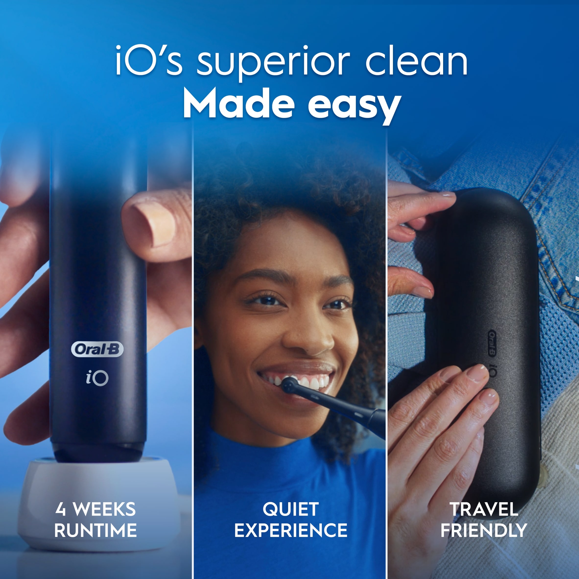 Oral-B iO Series 2 Clean & Care Black Electric Toothbrush & Travel Case thumbnail 5