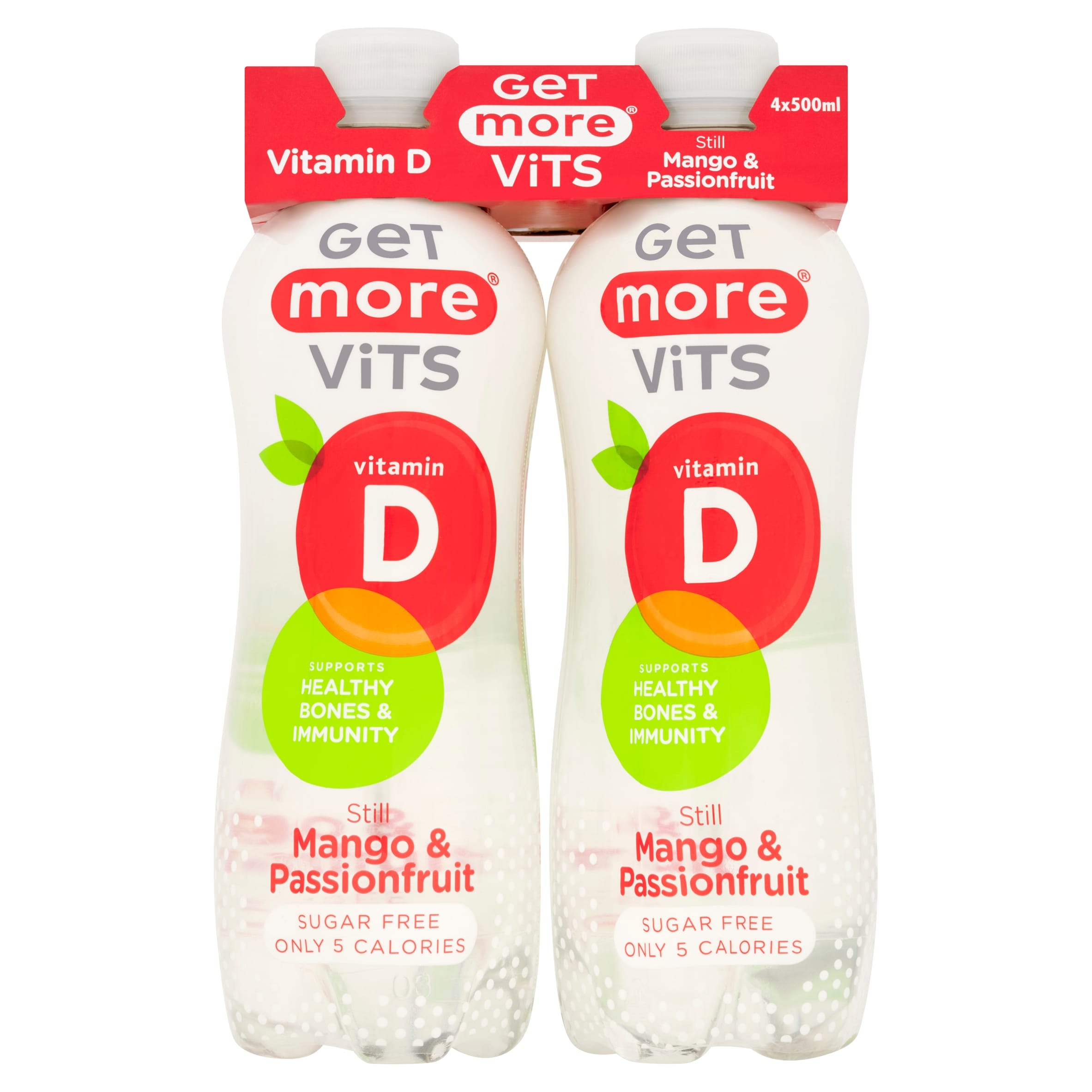 Get More Vits Vitamin D Still Mango & Passionfruit 4x500ml