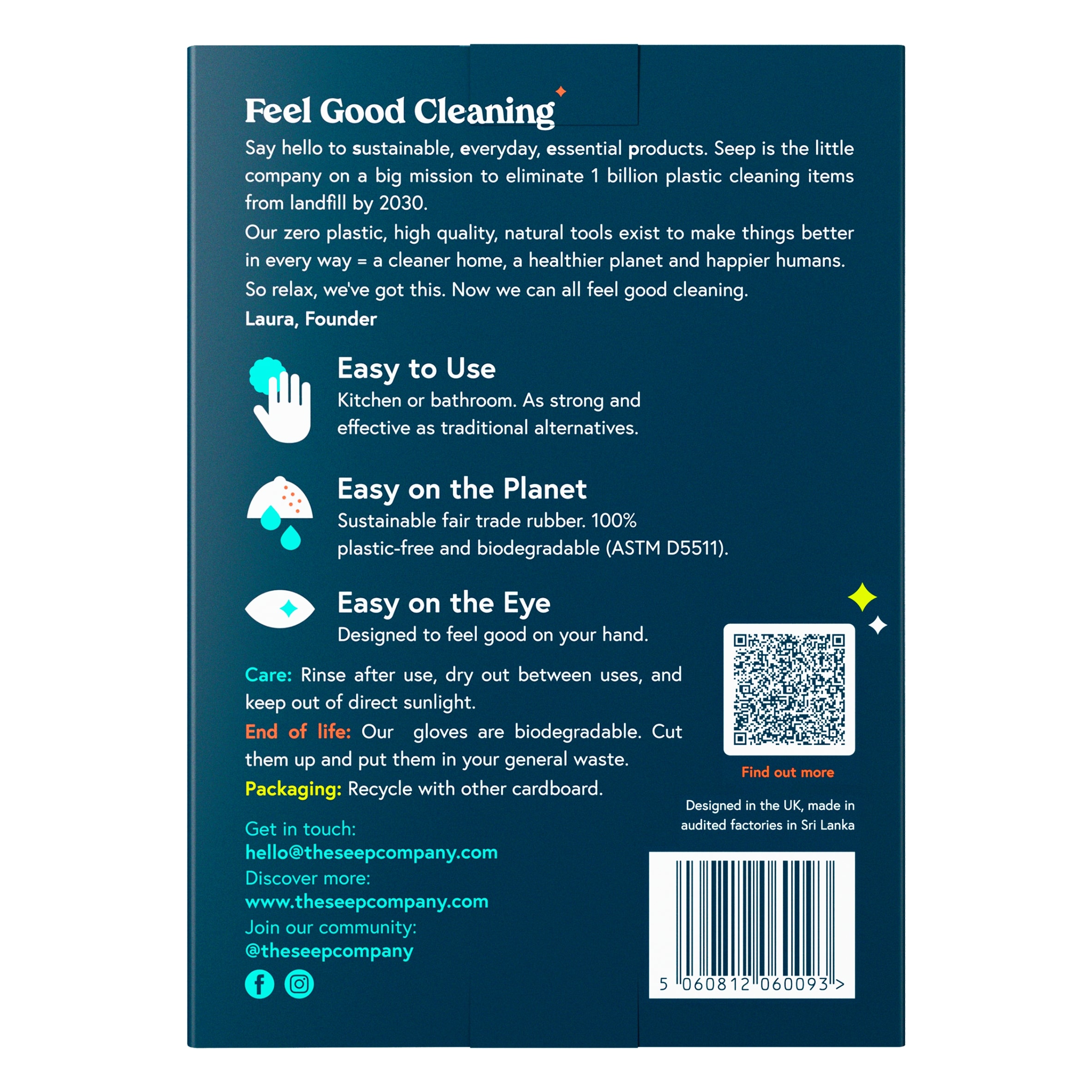 Seep Eco Rubber Gloves Medium Zero Plastic 1 Pair thumbnail 2