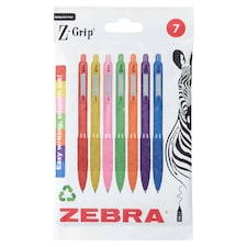 Zebra ZGrip Rainbow Black RT Ball Pens 7pk