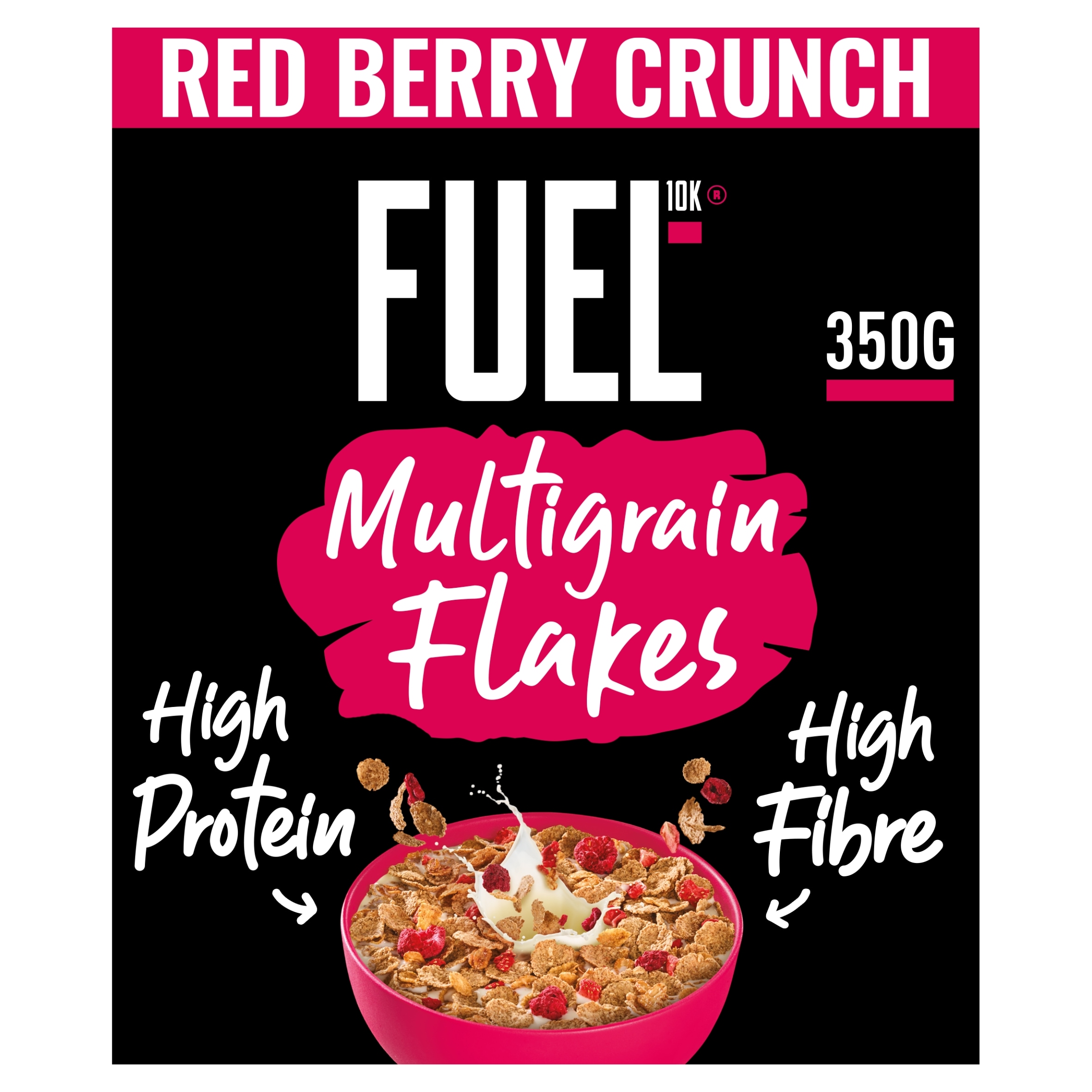 FUEL10K Red Berry Multigrain Flakes High Protein Breakfast Cereal