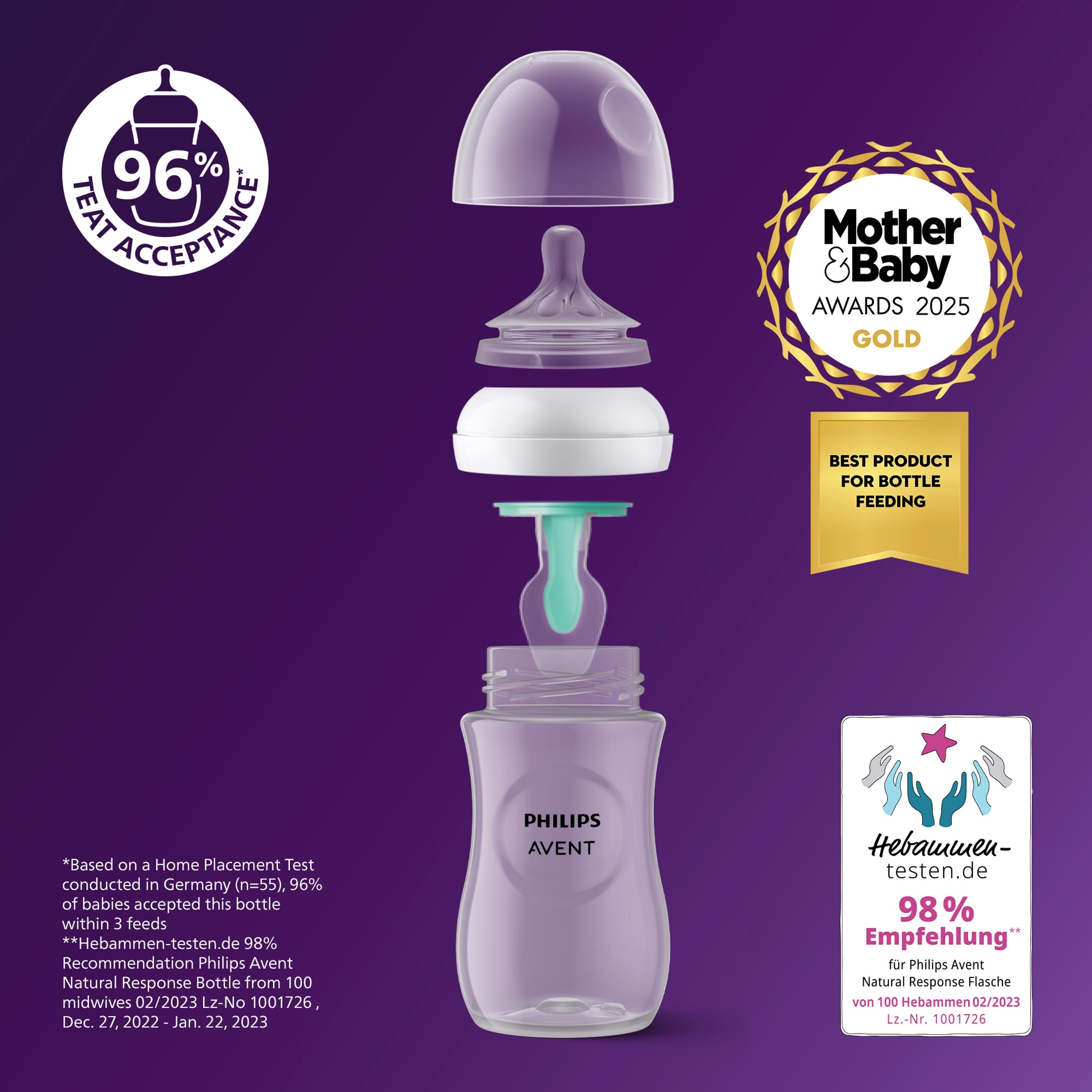 Philips Avent Natural Response Bottle AirFree Vent 0m+ 2 x 125ml thumbnail 2