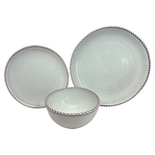 F&F Home Carrick White 12 Piece Dinner Set