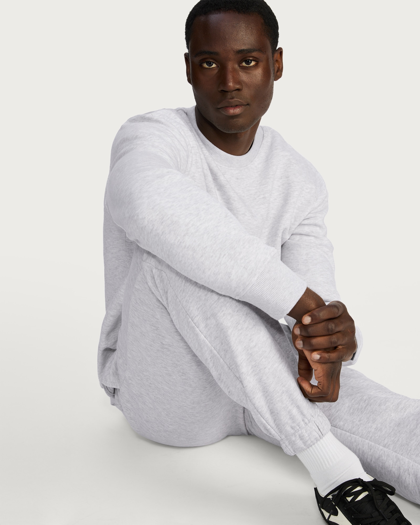F&F Cotton Rich Crew Neck Sweatshirt in Grey Marl