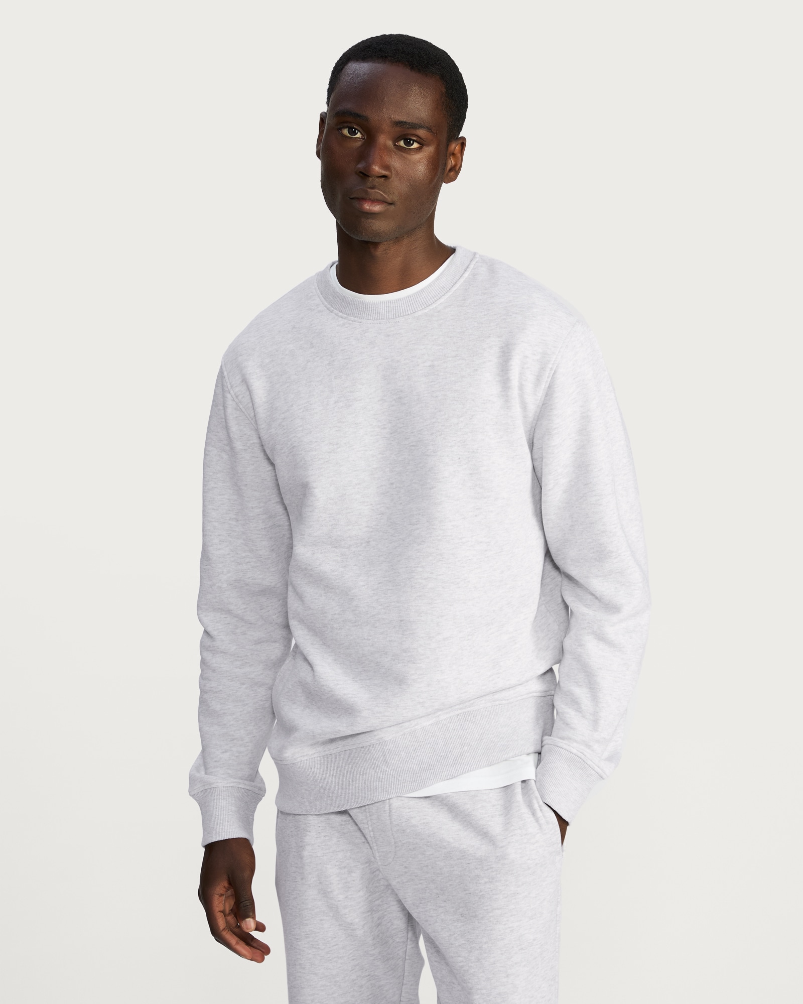 F&F Cotton Rich Crew Neck Sweatshirt in Grey Marl thumbnail 2