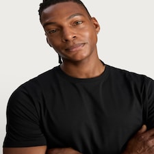 F&F Pure Cotton Regular Fit Crew Neck T-Shirt in Black