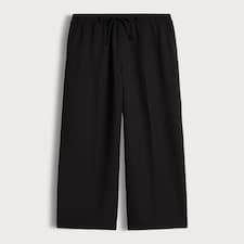 F&F Elasticated Waist Wide Leg Trousers in Black thumbnail 5