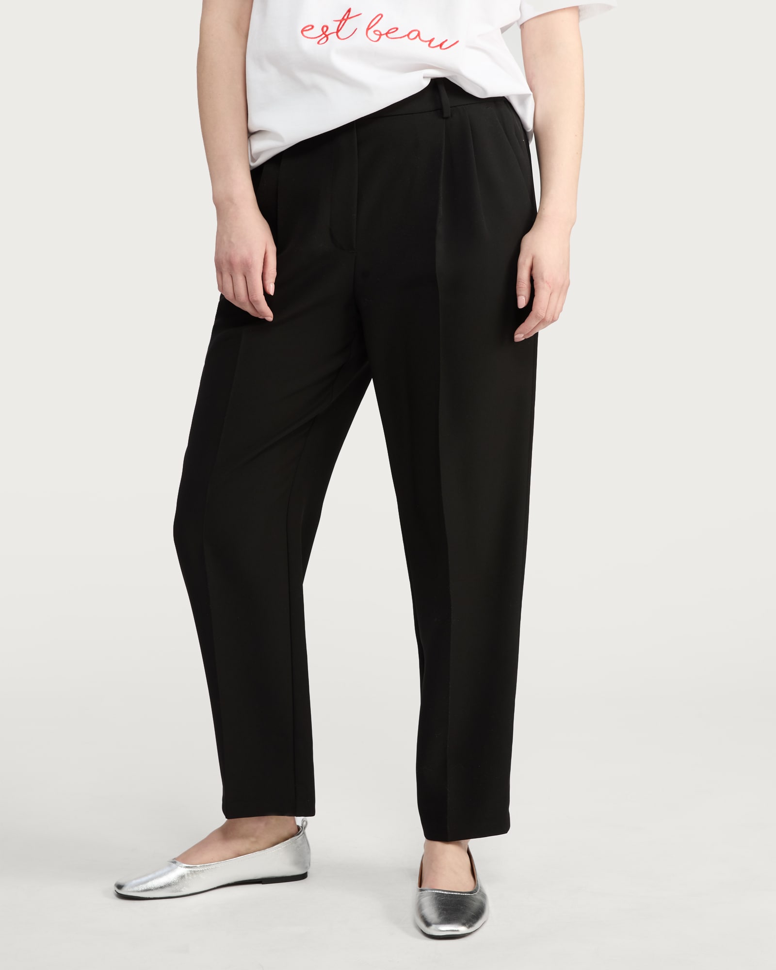 F&F Tailored Tapered Trousers in Black thumbnail 2