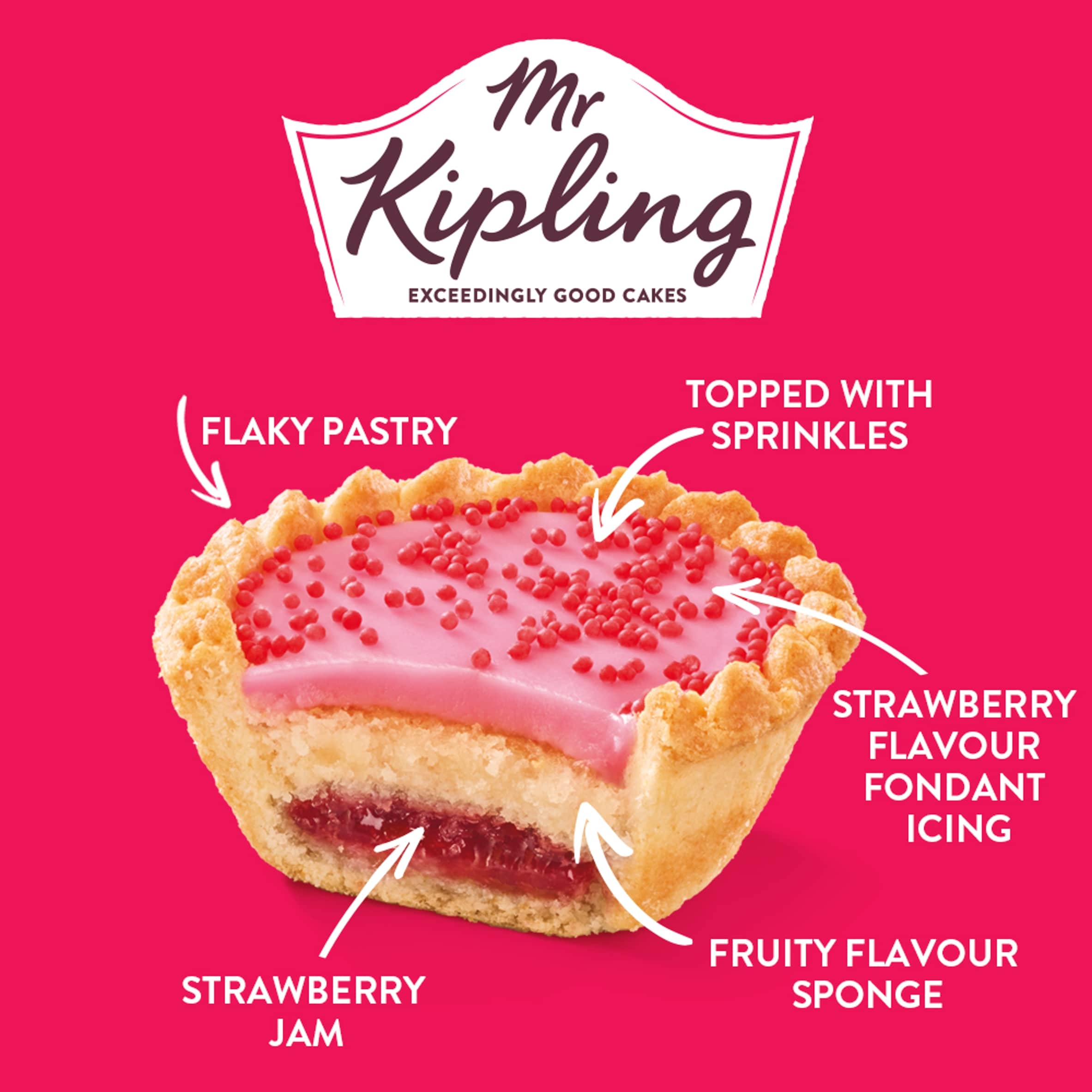 Mr Kipling Strawberries & Cream Cake Tarts 4 pack thumbnail 2