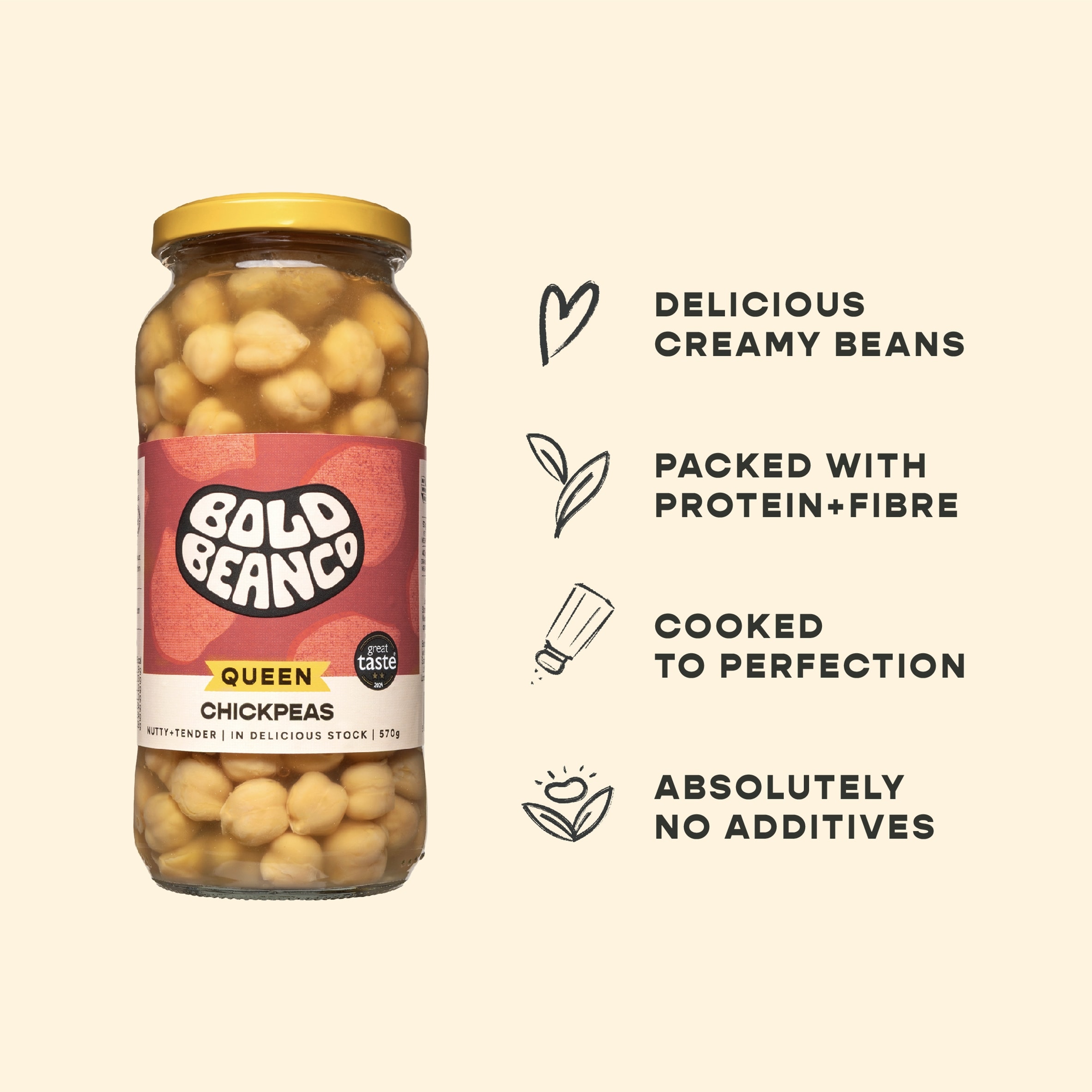 Bold Bean Co Queen Chickpeas 570g thumbnail 3