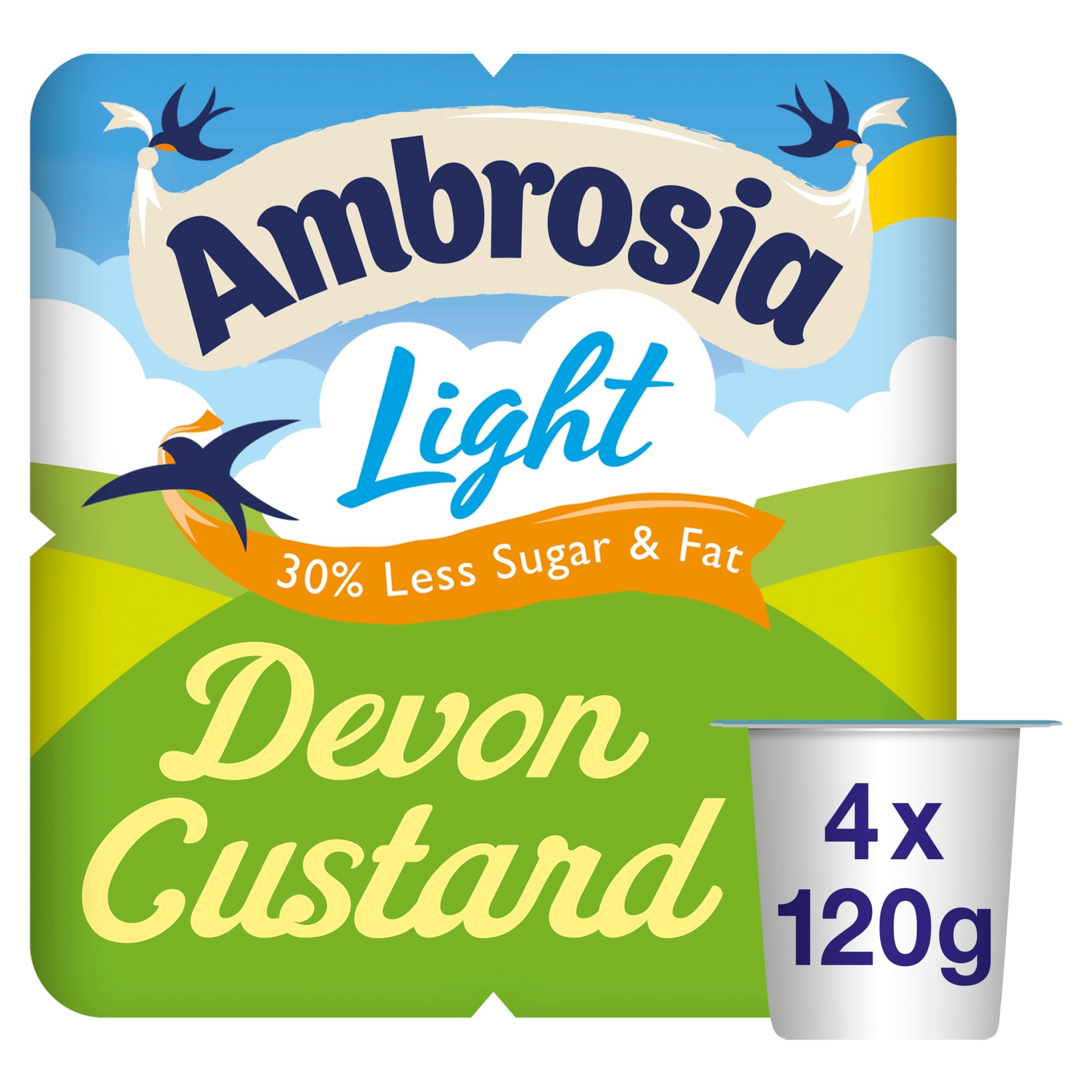 Ambrosia Ready To Eat Light Devon Custard 4 X 120G