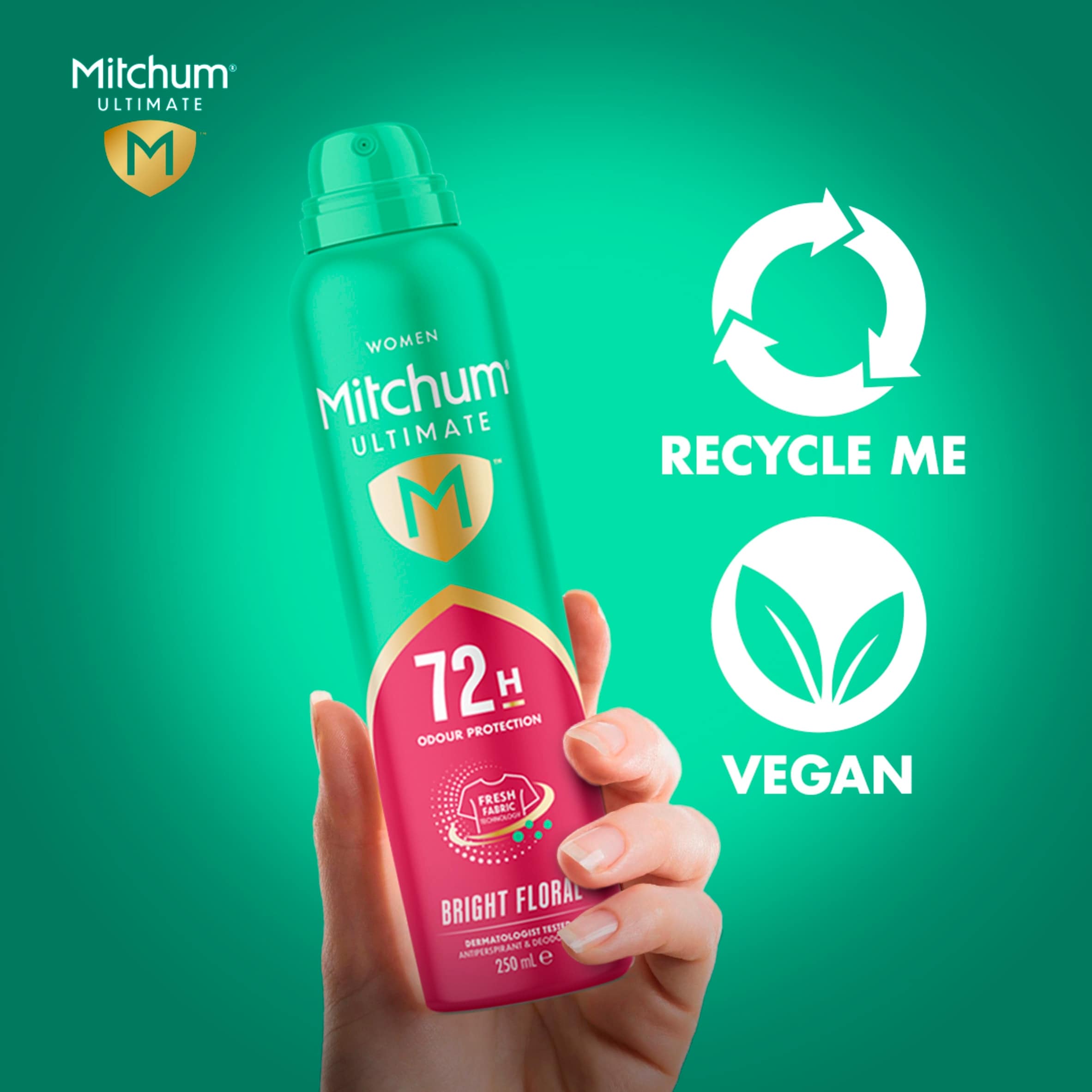 Mitchum Ultimate 72H Bright Floral Anti Perspirant & Deodorant 250ml thumbnail 4