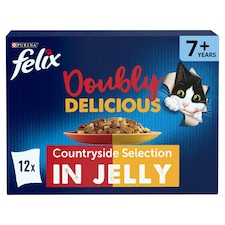 Felix Doubly Delicious 7+ Meat Countryside Selection in Jelly Wet Cat Food 12x85g