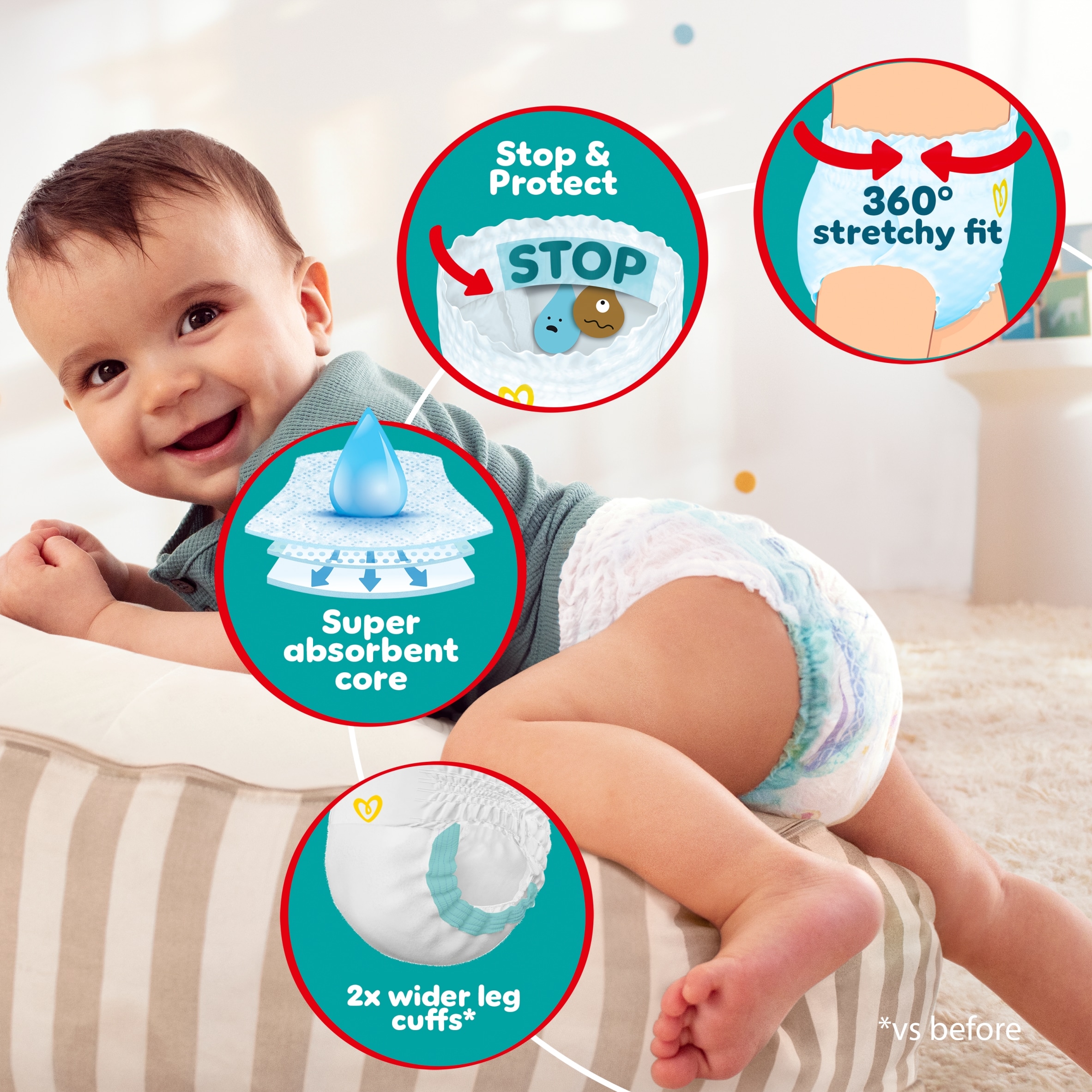 Pampers Baby-Dry Nappy Pants Size 7 Monthly Pack 126 Pack thumbnail 4
