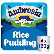 Ambrosia Ready To Eat Creamed Rice Pudding 4 X 120G