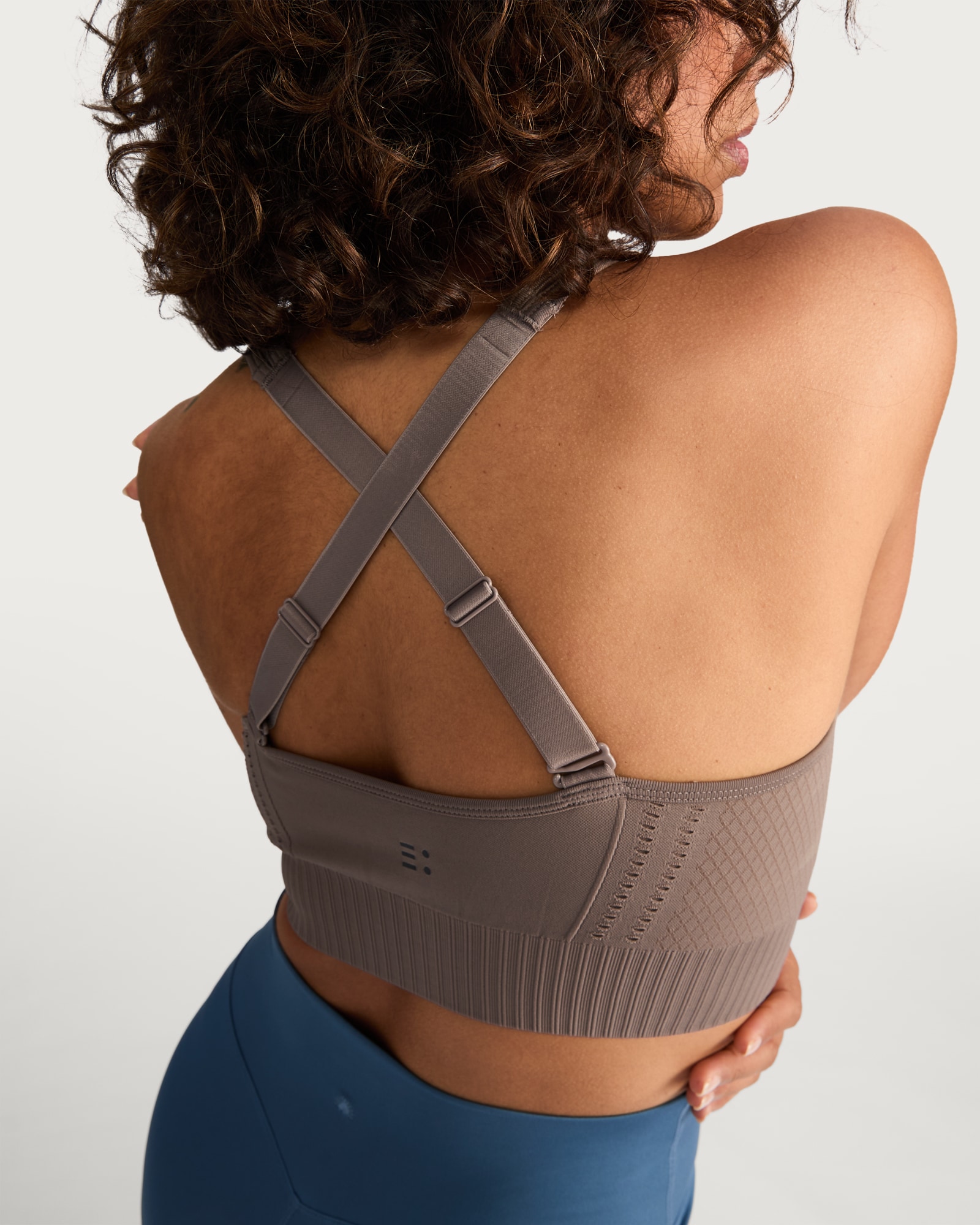 F&F Active Seamfree Medium Support Non Wired Sports Bra in Dark Nude thumbnail 3