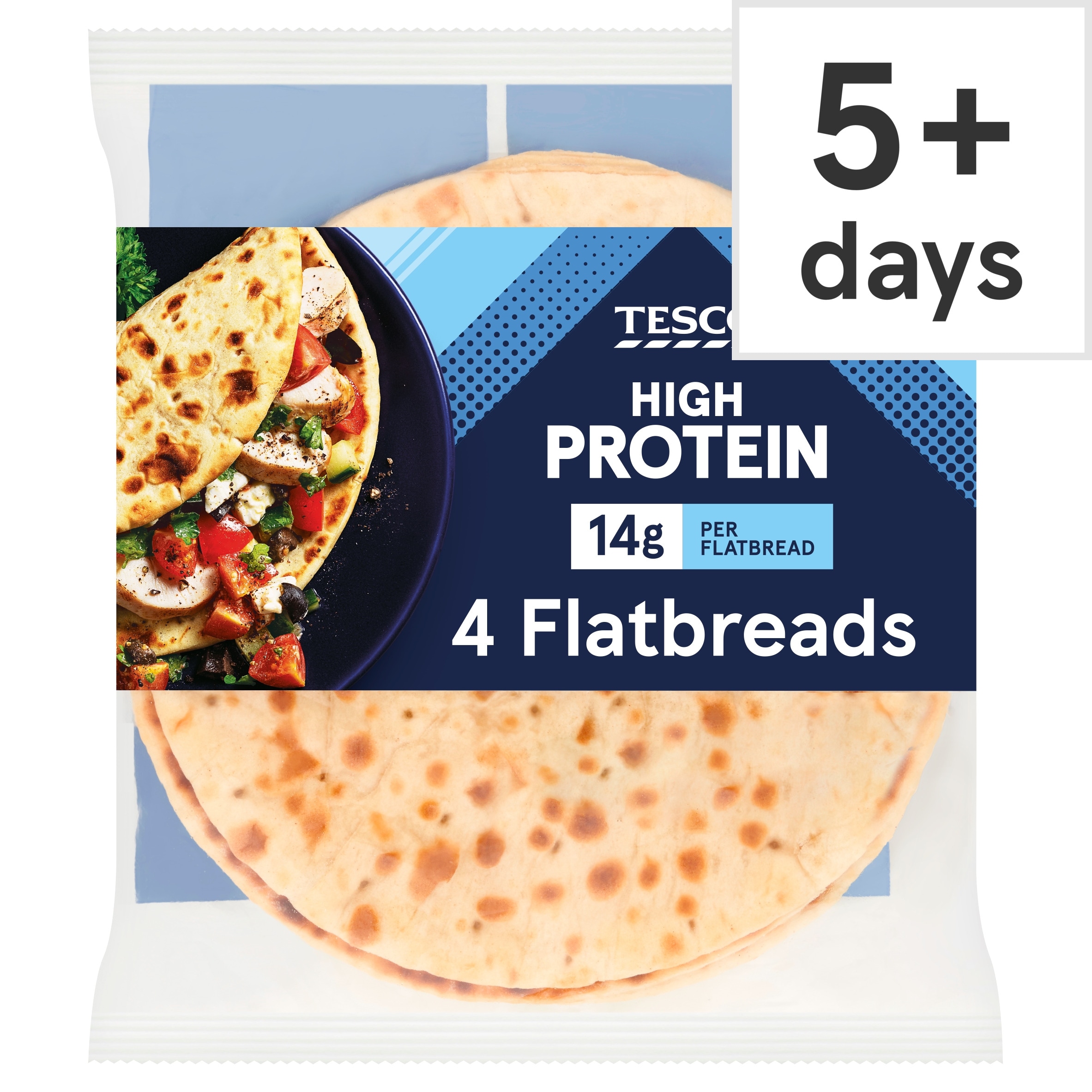 Tesco High Protein 4 Flatbreads 320G