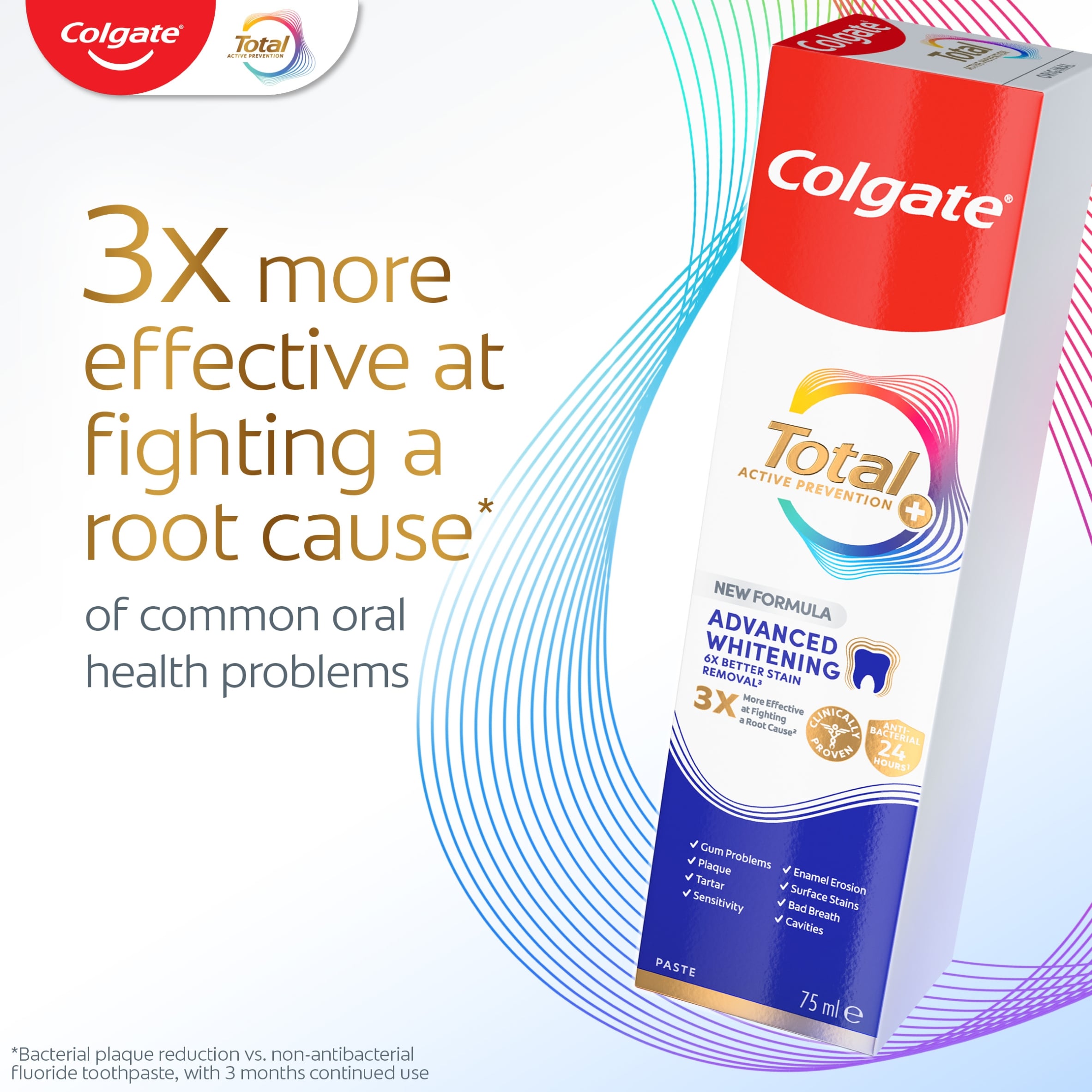 Colgate Total Active Prevention+ Advanced Whitening Toothpaste 75ml thumbnail 2