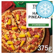 Tesco Stonebaked Ham & Pineapple Pizza 375g