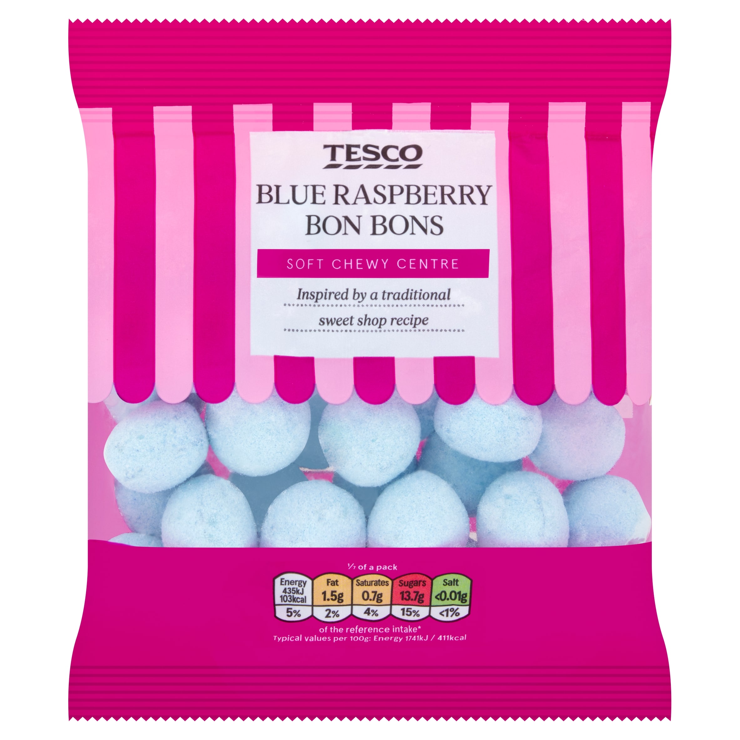 Tesco Blue Raspberry Bon Bons 175g