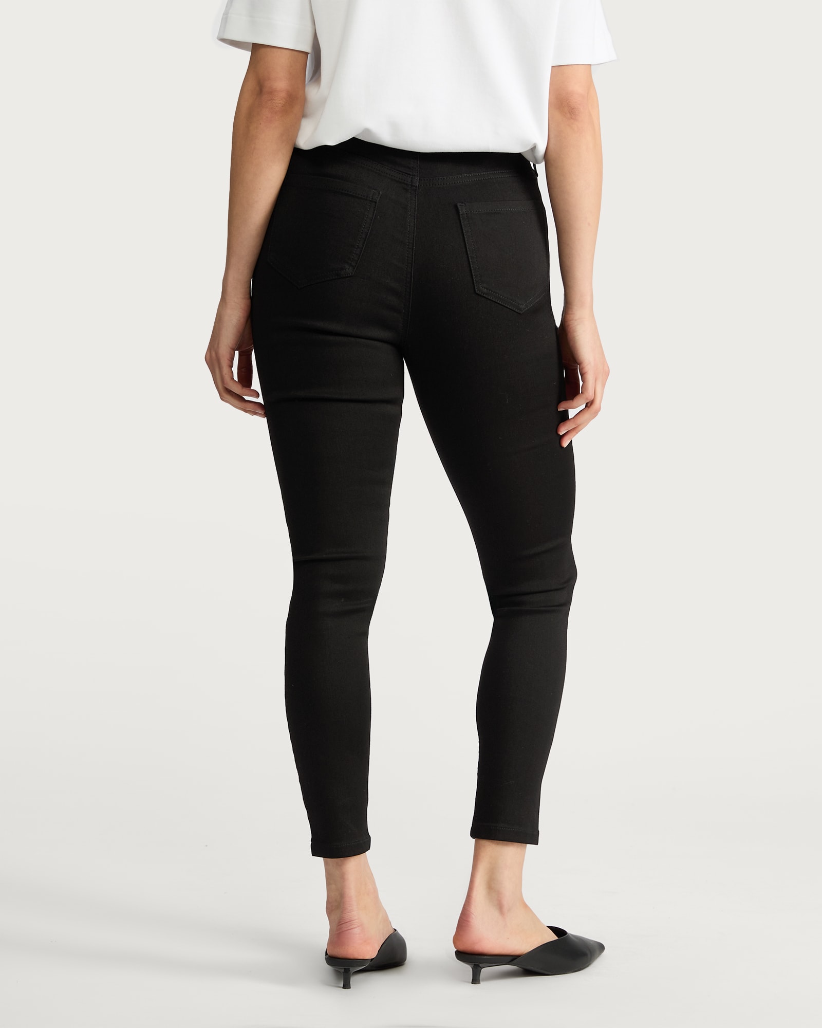 F&F Cotton Rich High Rise Jeggings in Black thumbnail 4