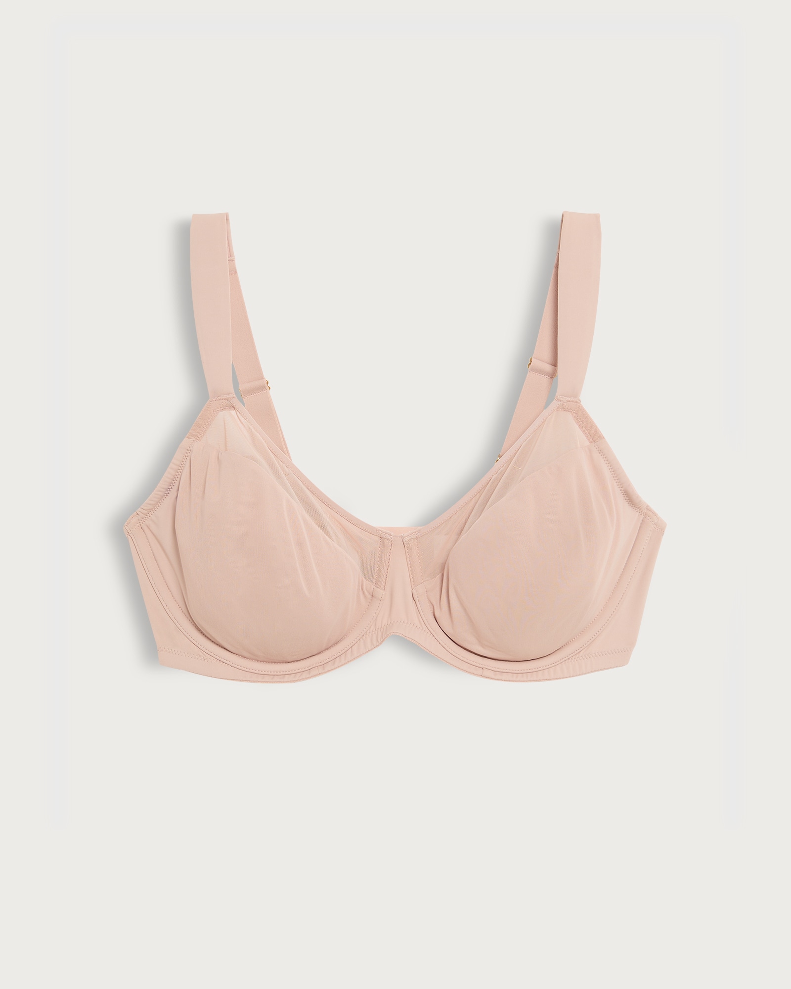 F&F Fuller Bust Mesh Panel Wired Full Cup Bra in Mink thumbnail 4