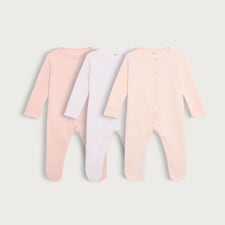 F&F Baby 3-Pack Sleepsuits in Pink