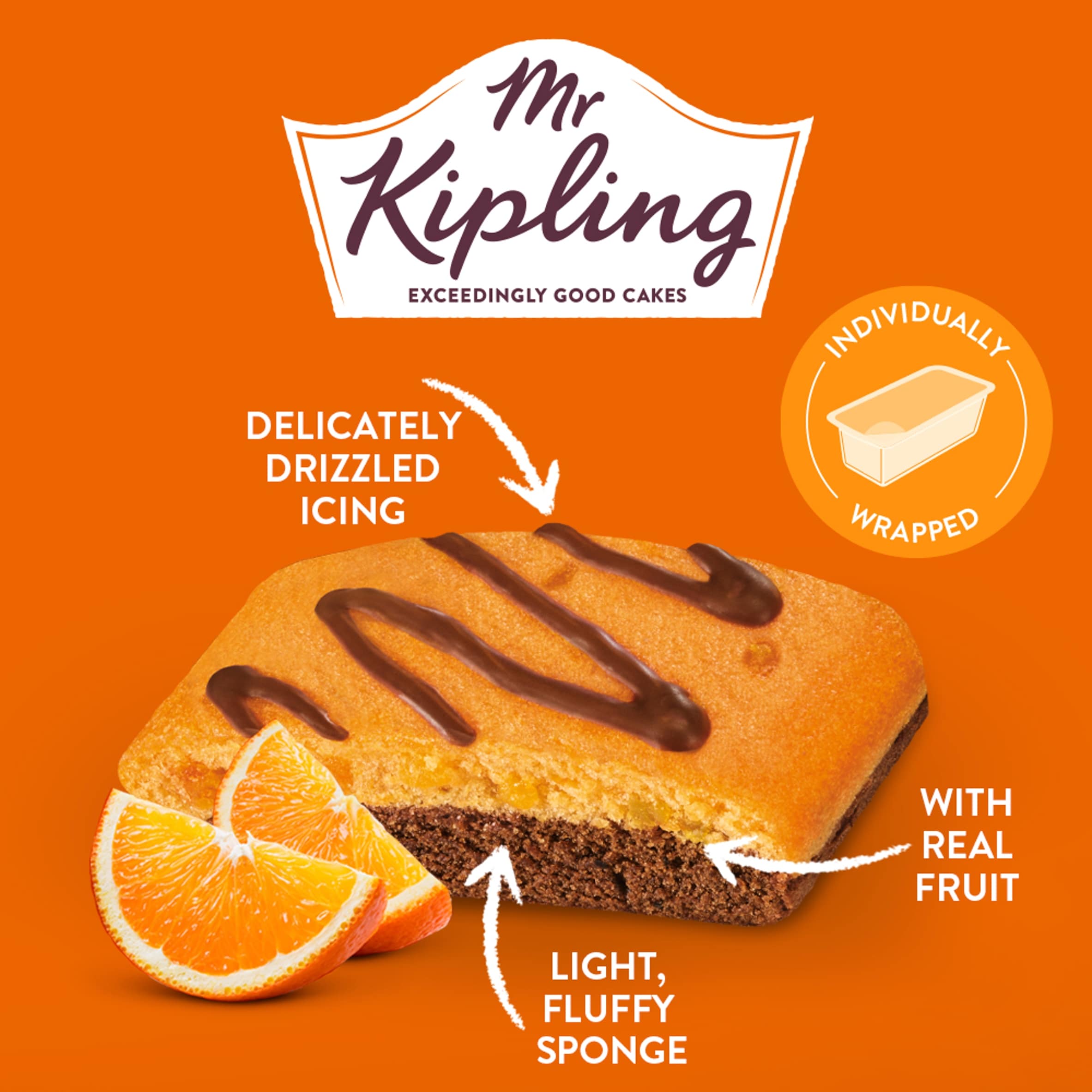 Mr Kipling Chocolate Orange Lunchbox Cake Slices 4 pack thumbnail 2