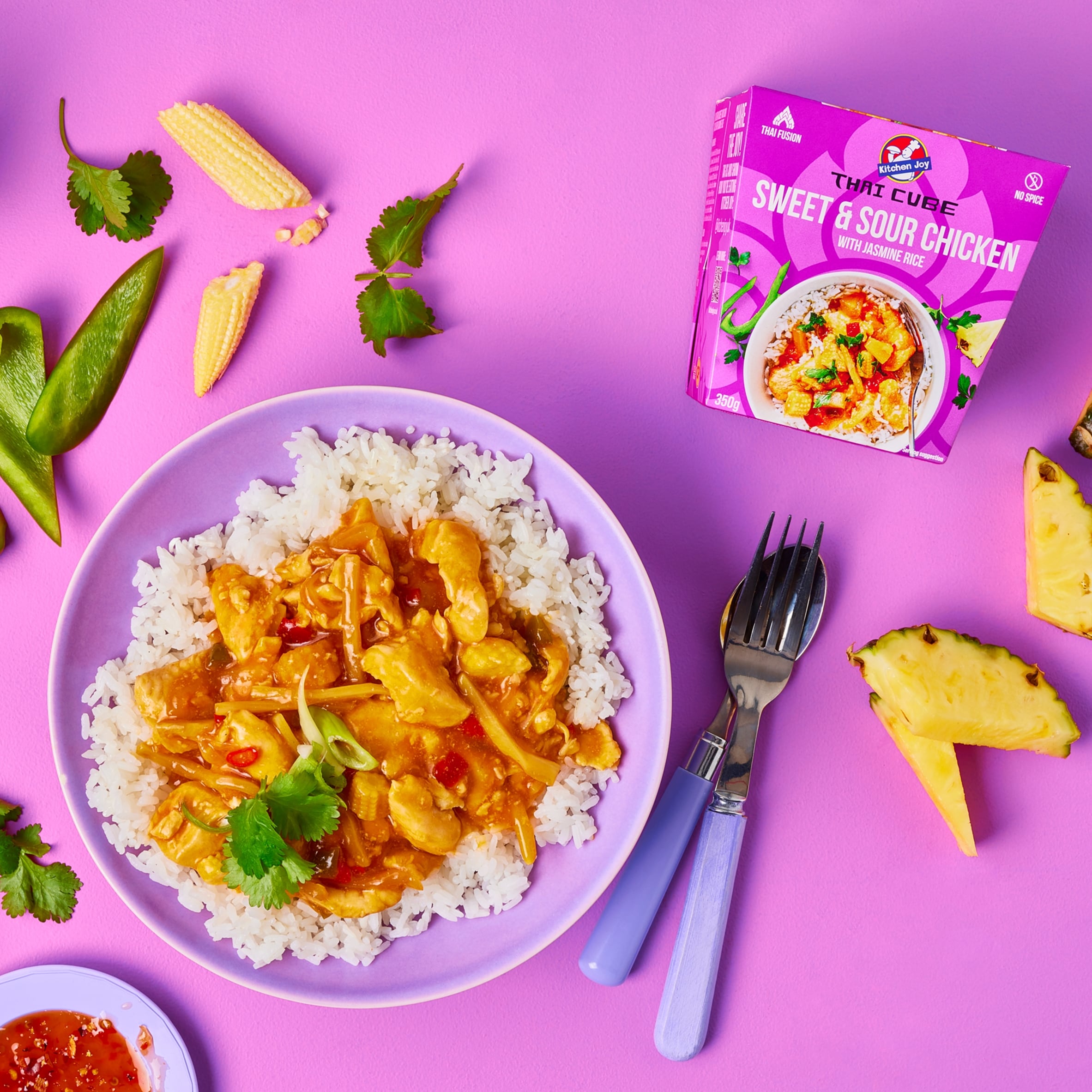 Kitchen Joy Sweet & Sour Chicken with Jasmine Rice 350g thumbnail 2