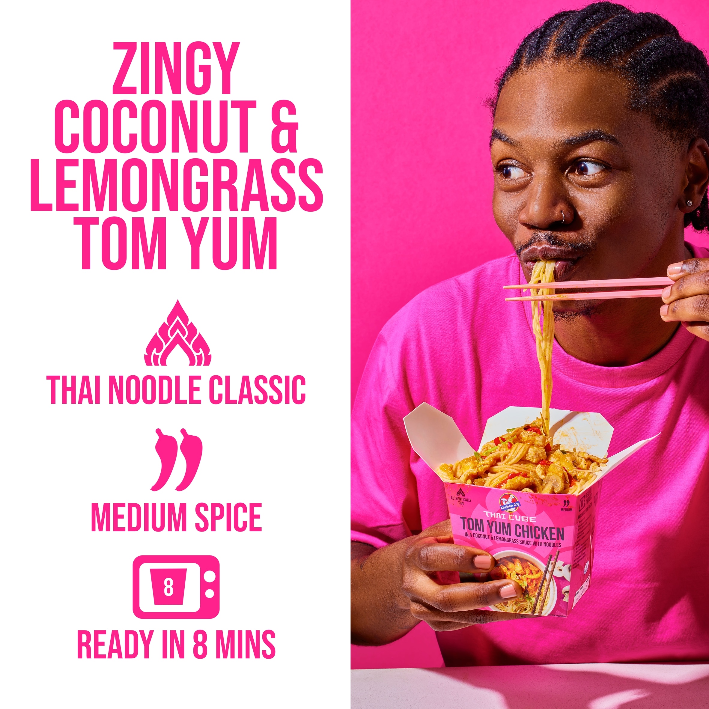 Kitchen Joy Tom Yum Chicken in a Coconut & Lemongrass Sauce with Noodles 320g thumbnail 3