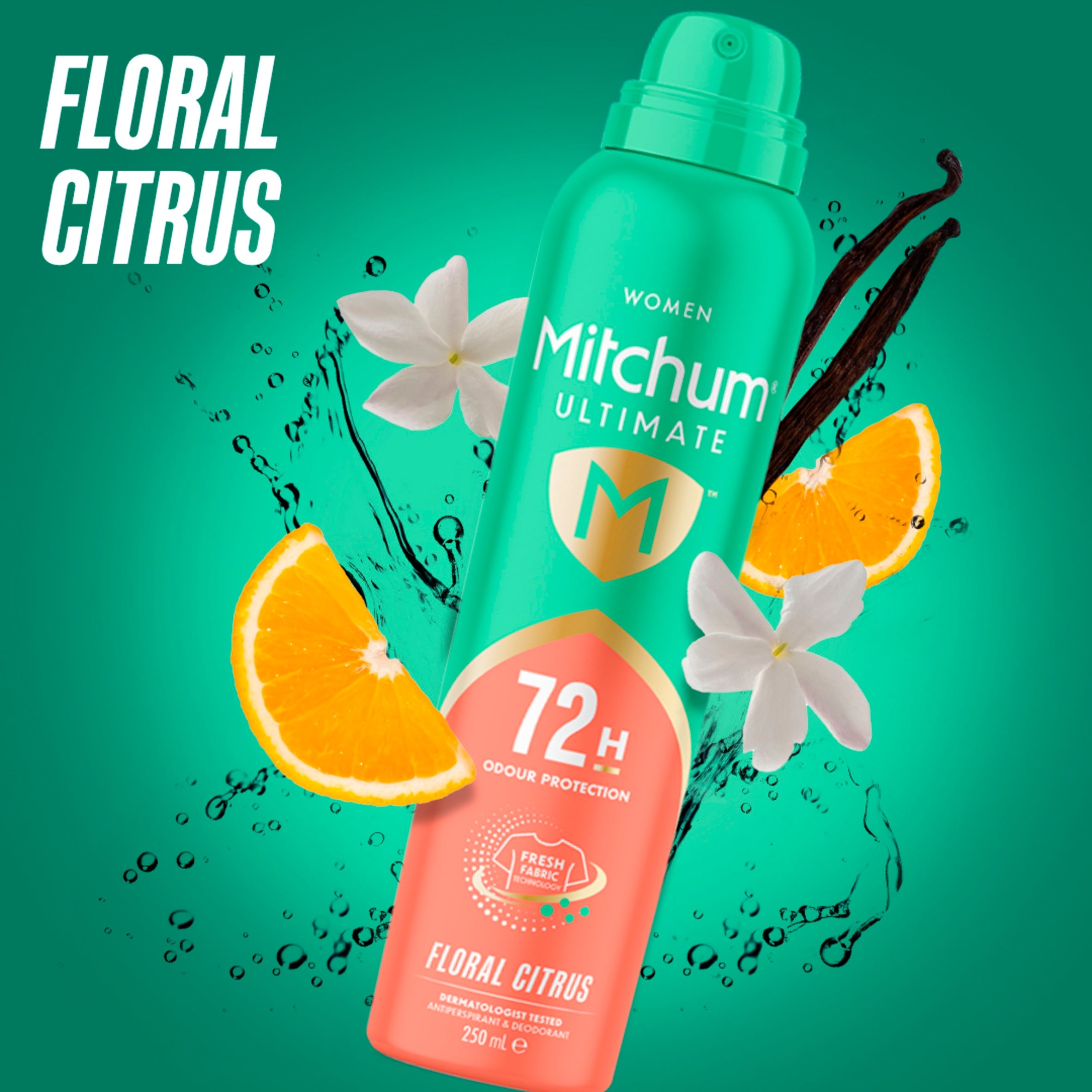 Mitchum Ultimate 72H Floral Citrus Anti Perspirant & Deodorant 250ml thumbnail 2
