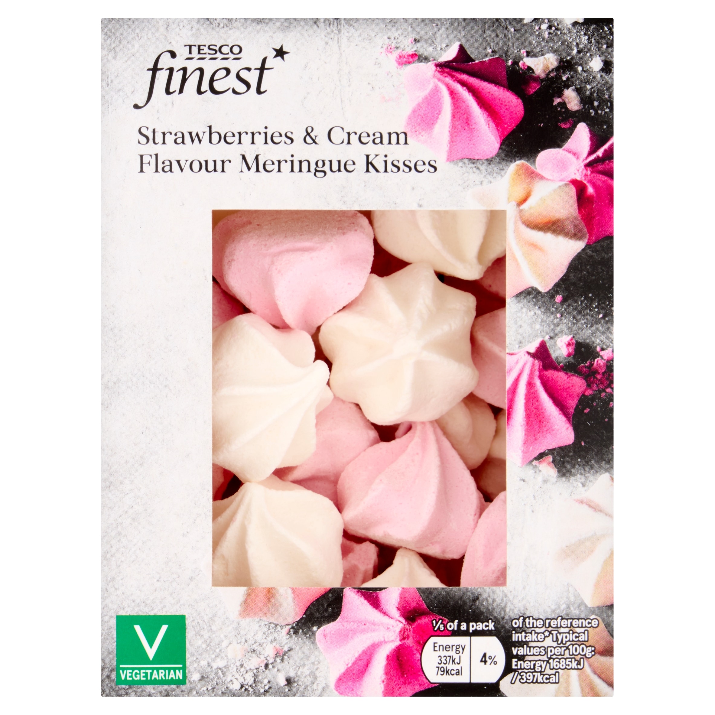 Tesco Finest Strawberry & Cream Meringues Kisses 100g