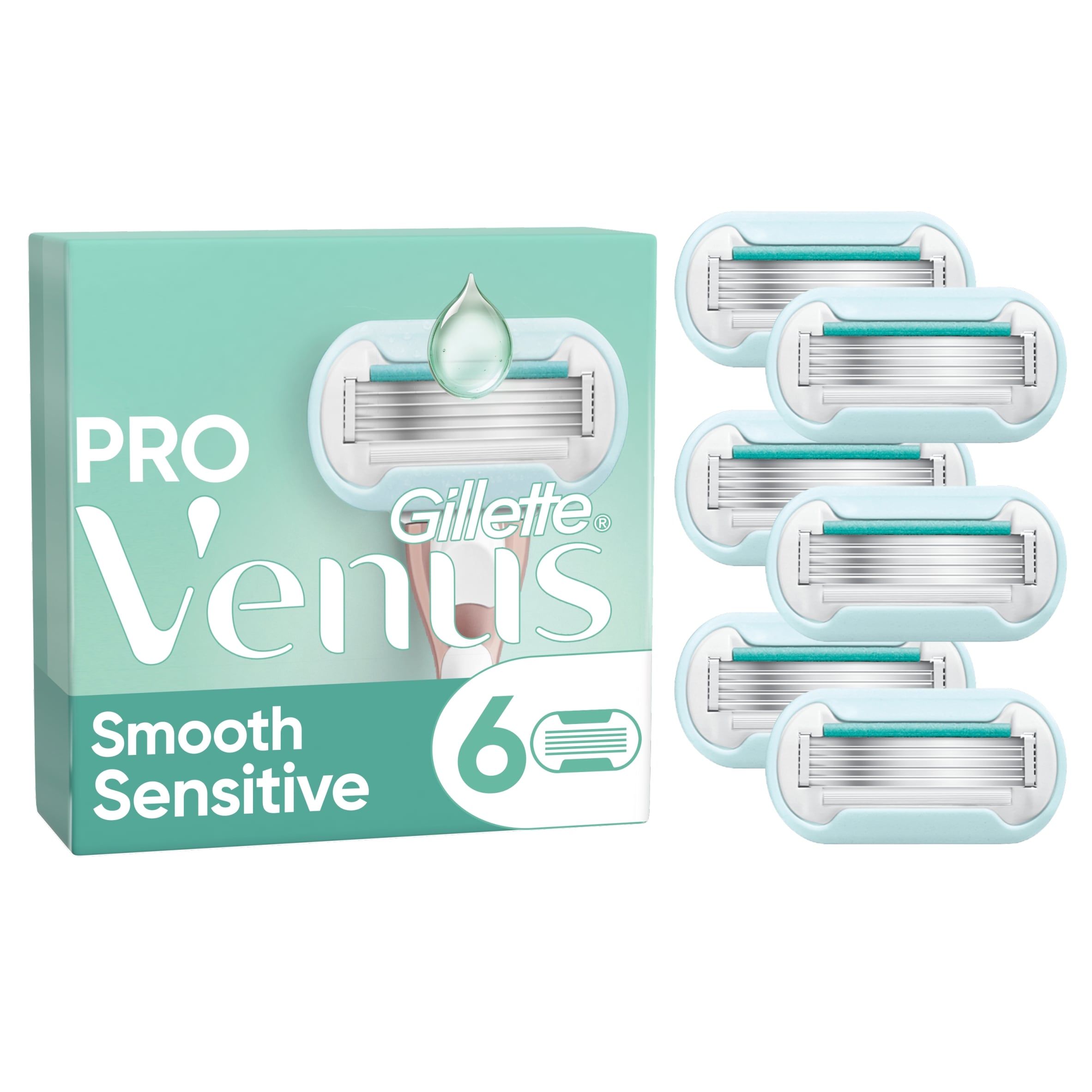 Gillette Venus Pro Smooth Sensitive Replacement Blades 6 Pack