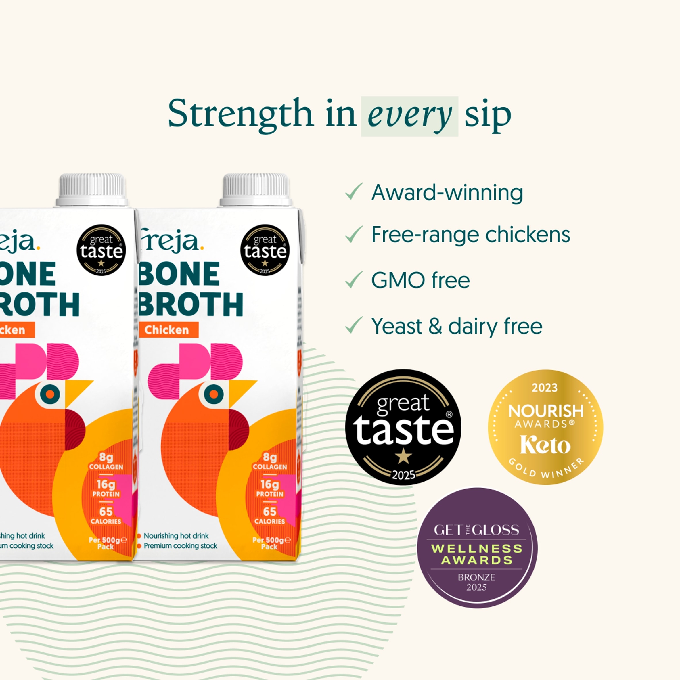 Freja Chicken Bone Broth 500ml thumbnail 2