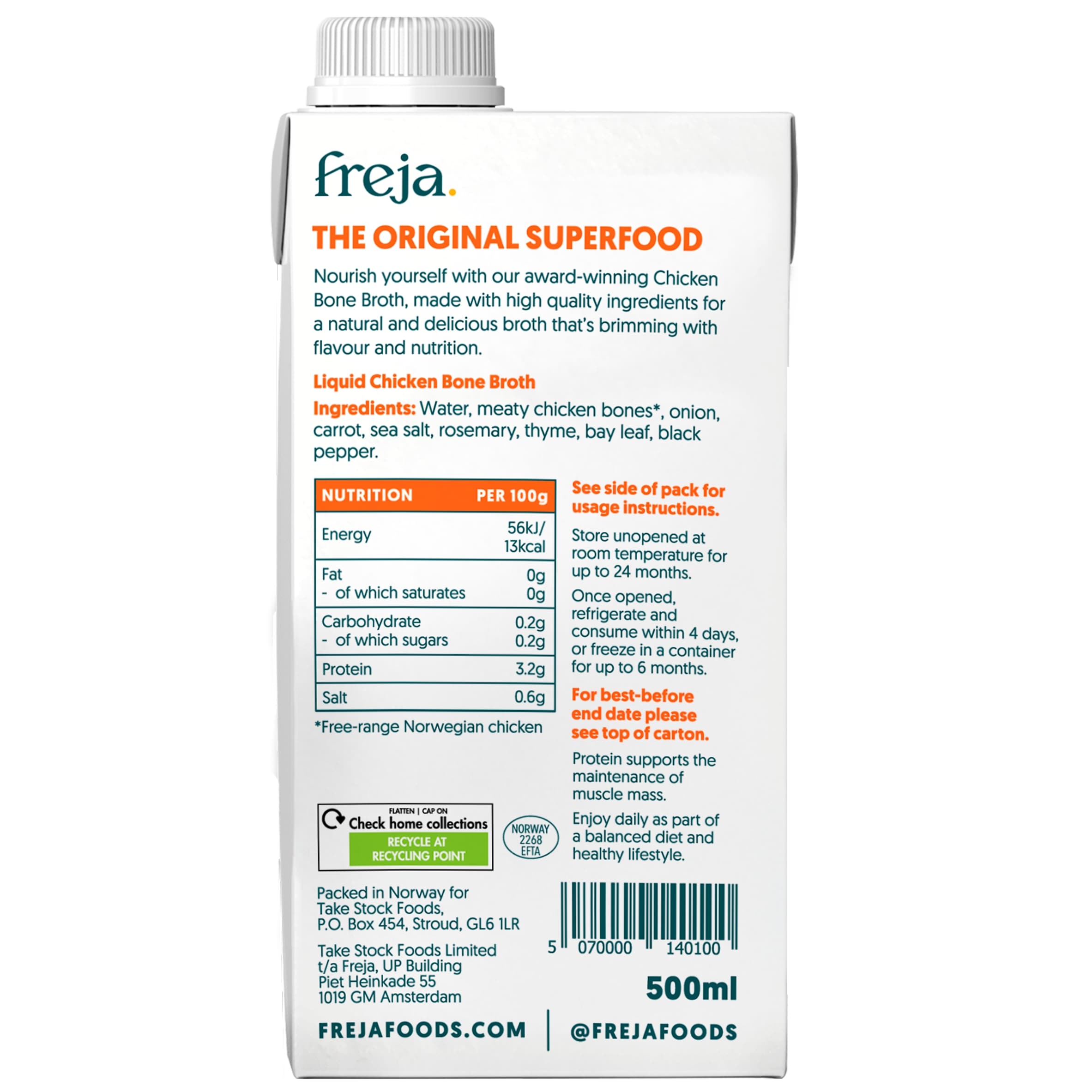 Freja Chicken Bone Broth 500ml thumbnail 4