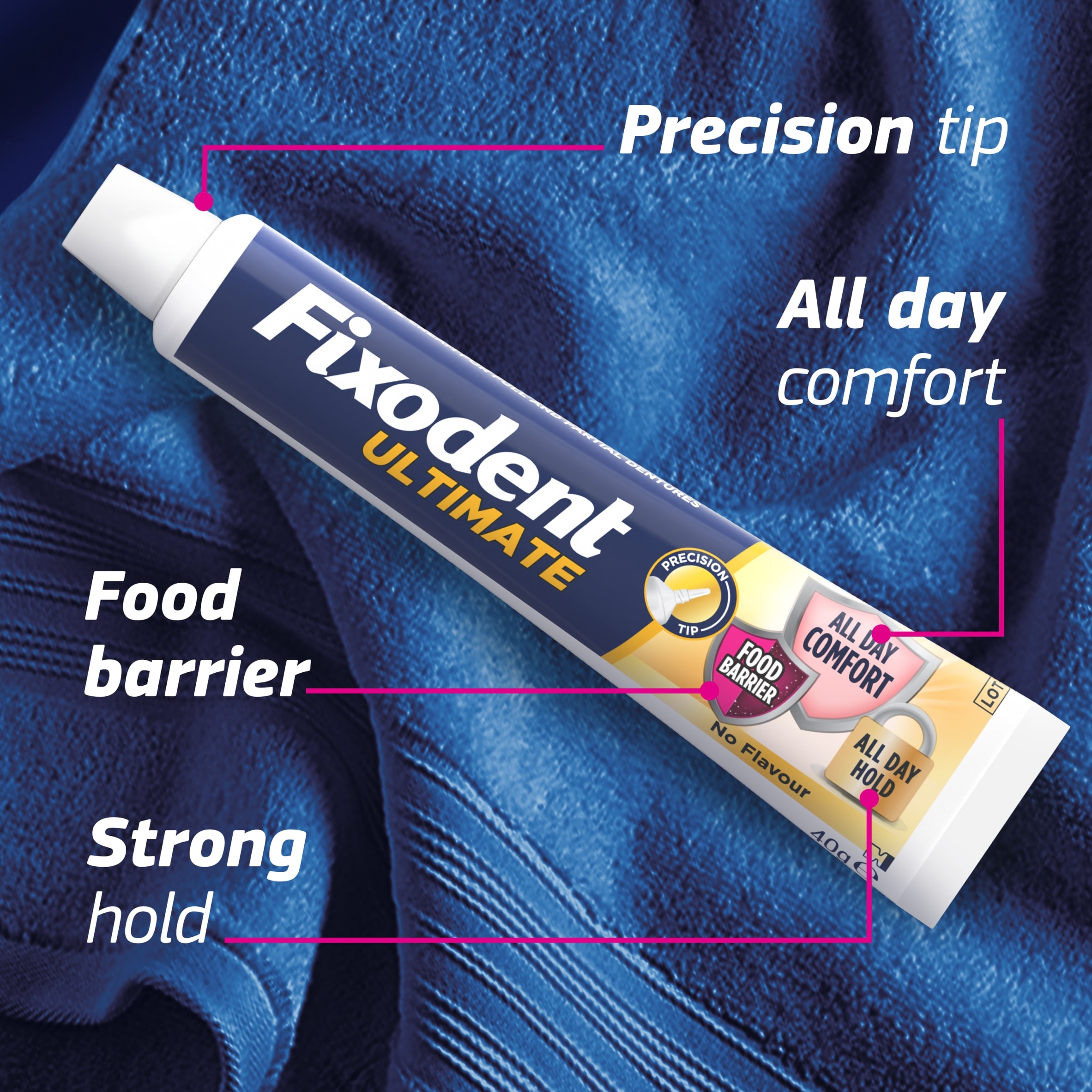 Fixodent Ultimate Denture Adhesive 40g thumbnail 2