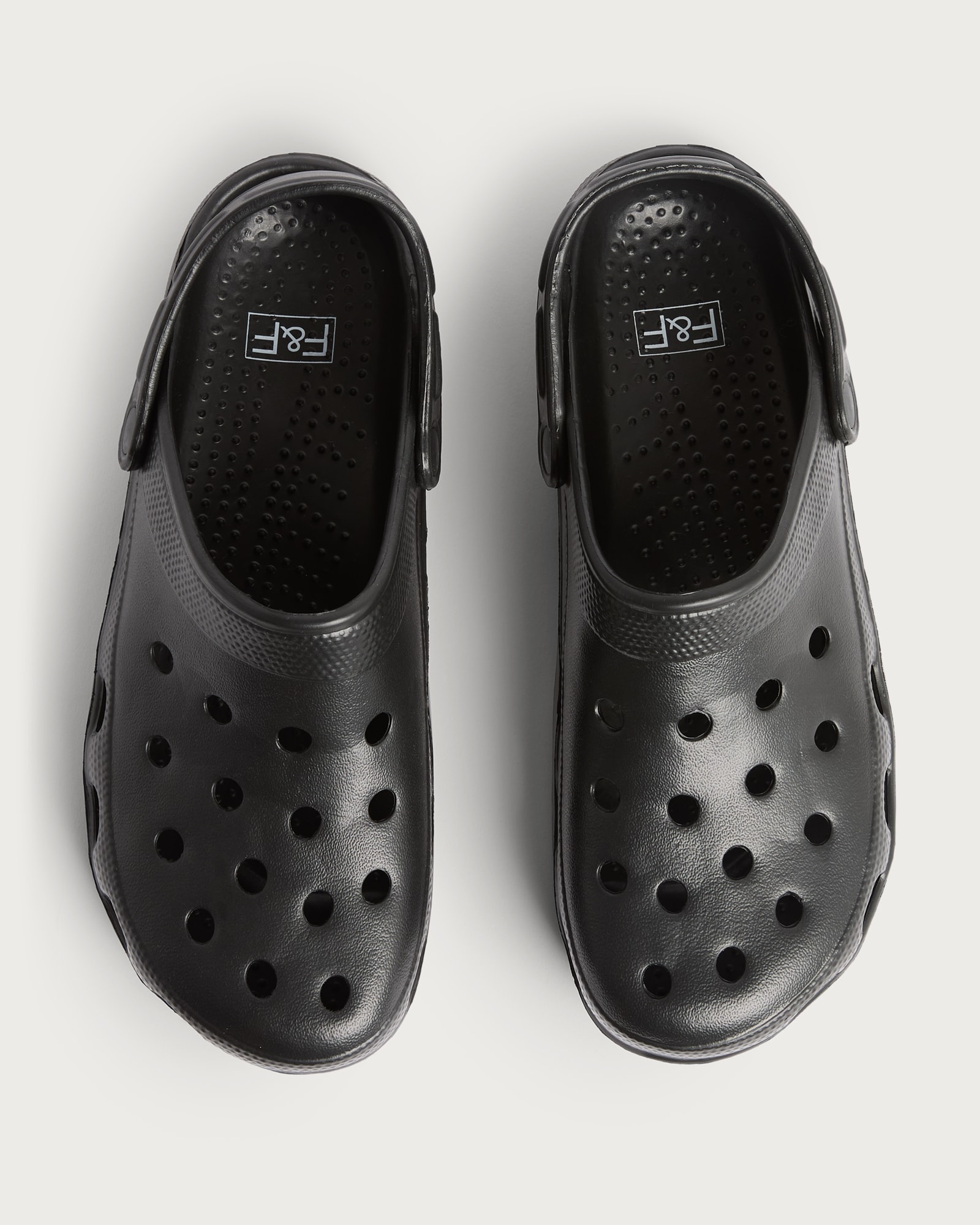 F&F Slip On Clogs in Black thumbnail 2