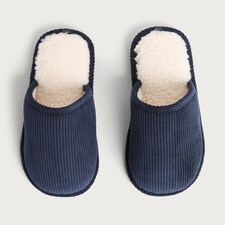 F&F Corduroy Mule Slippers in Navy thumbnail 2
