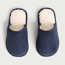 F&F Corduroy Mule Slippers in Navy thumbnail 2